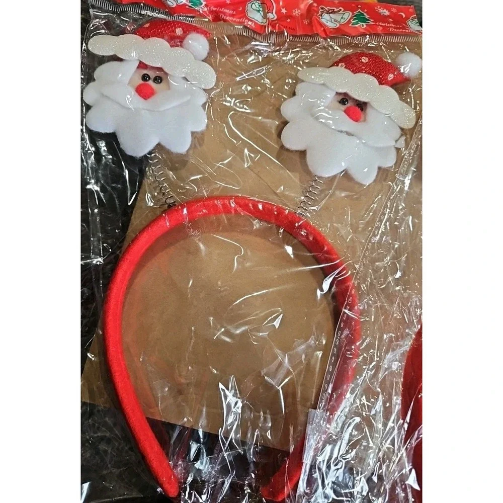 CHRISTMAS Set Of 2 ‎ Xmas Santa Hair Bands Kids Adults Headbands Novelty Fun(C)